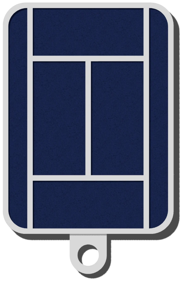 tennis mini court charm keychain